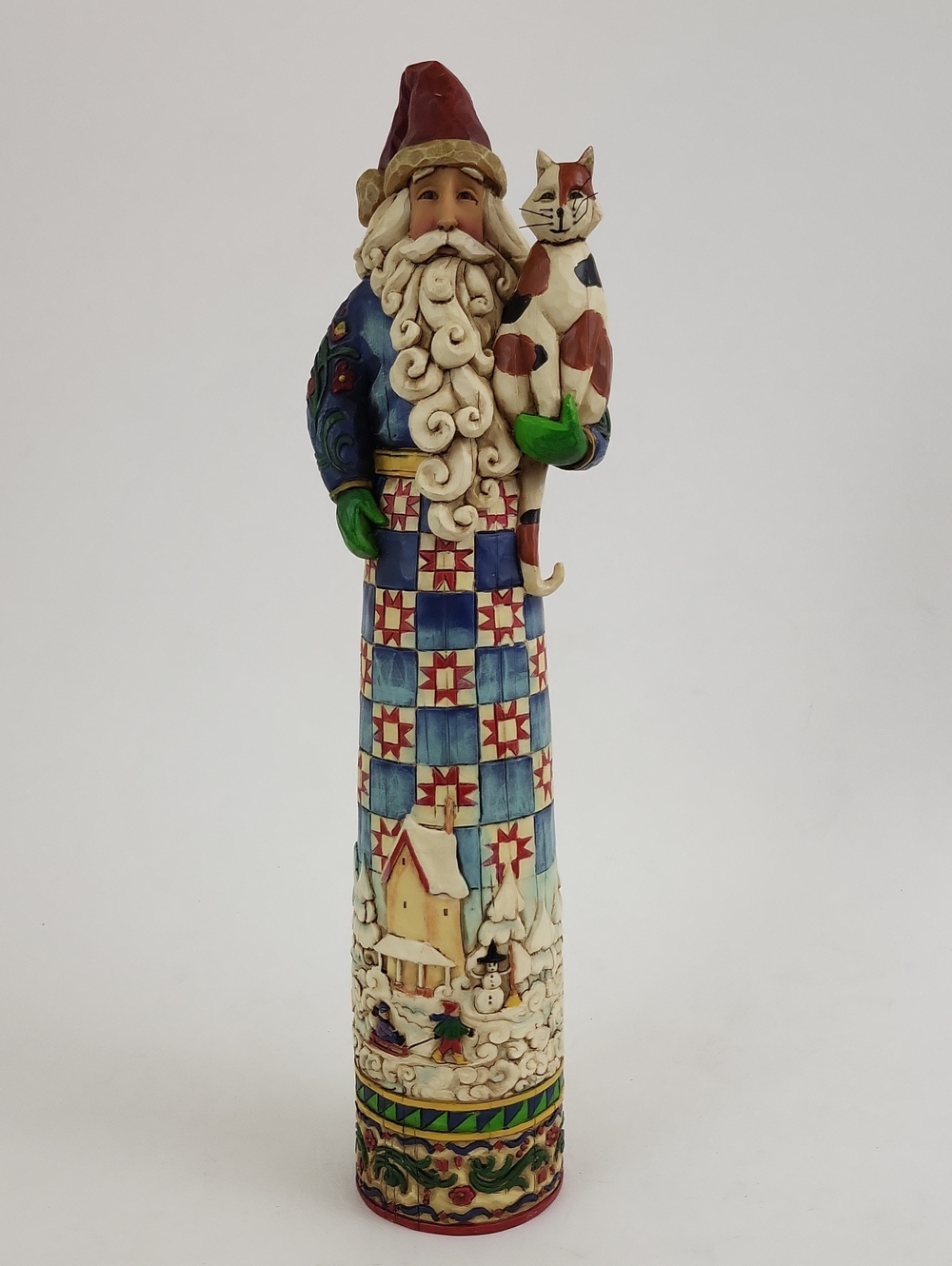 Vtg Jim Shore Heartwood Creek "Cozy Christmas Kitty" Santa with Cat figurine